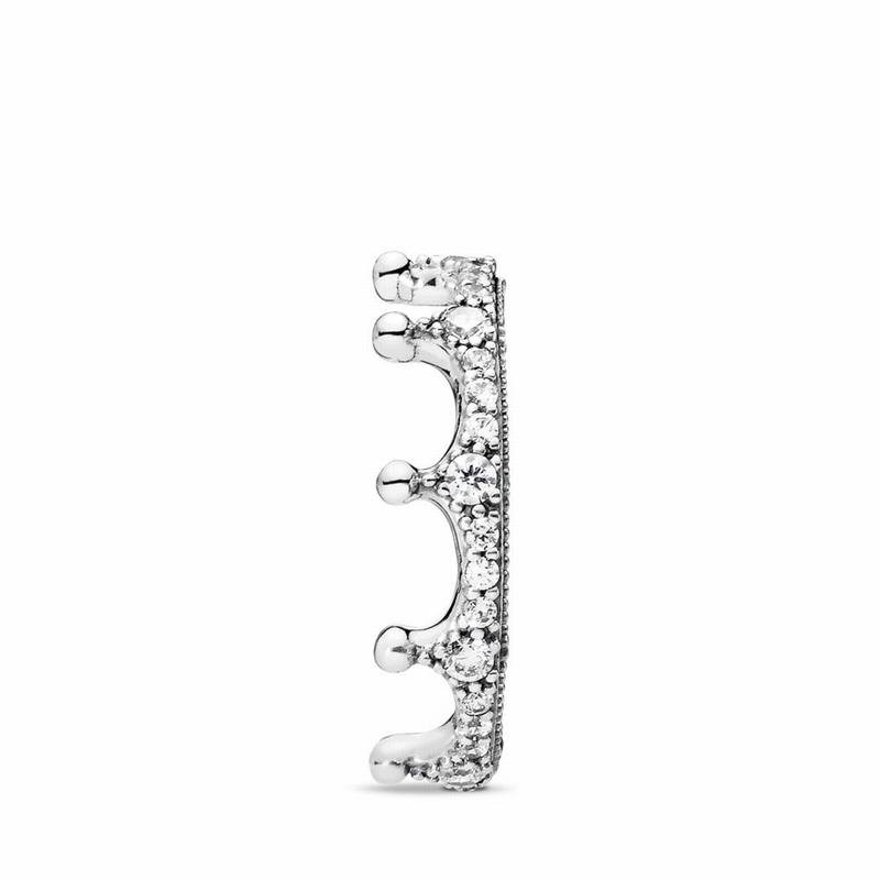 Pandora Clear Sparkling Crown Stackable Ring Silver Egypt QU9865247